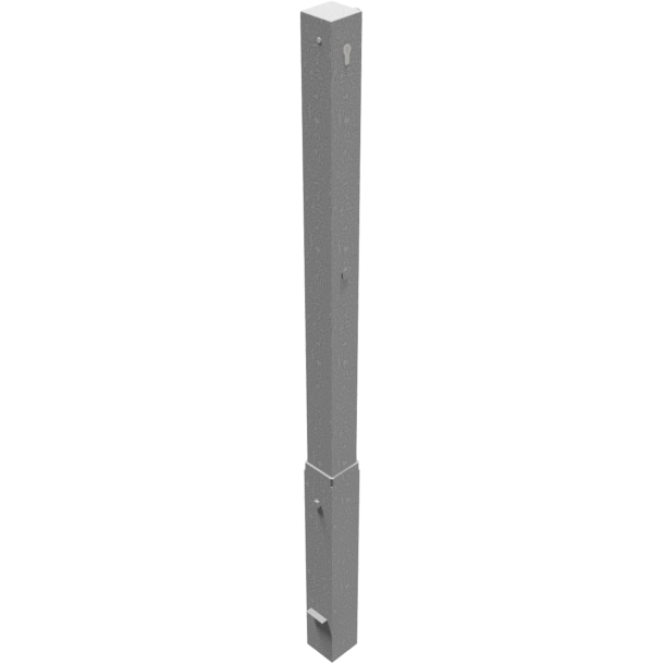 Barrier posts | Steel tube 70 x 70 mm | removable, with Euro profile cylinder lock | hot-dip galvanized | with 1 eyelet